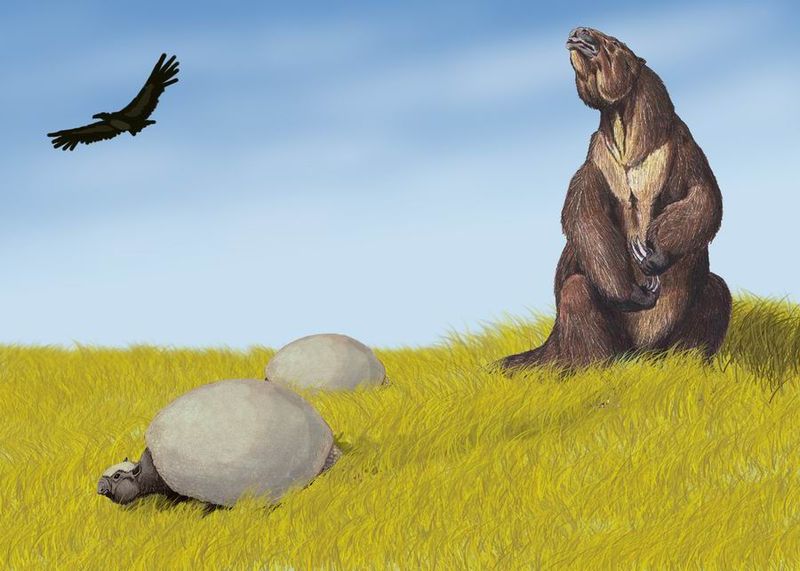  Megatherium con la fauna del Pleistoceno