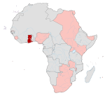 Mapa con las colonias británicas africanas en el año 1913. En rojo oscuro se aprecia la Costa de Oro.