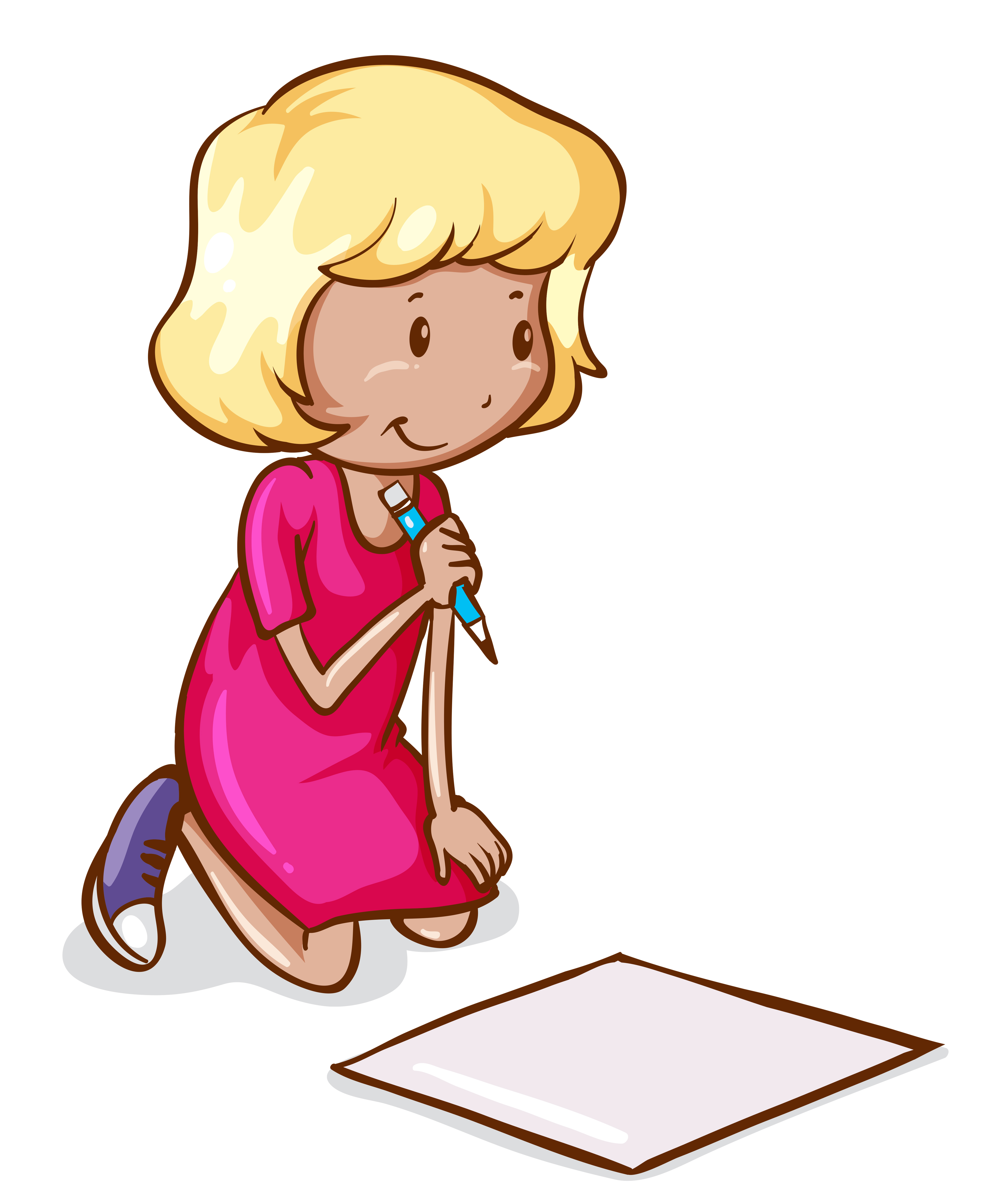 Niña dibujando un cuadrado