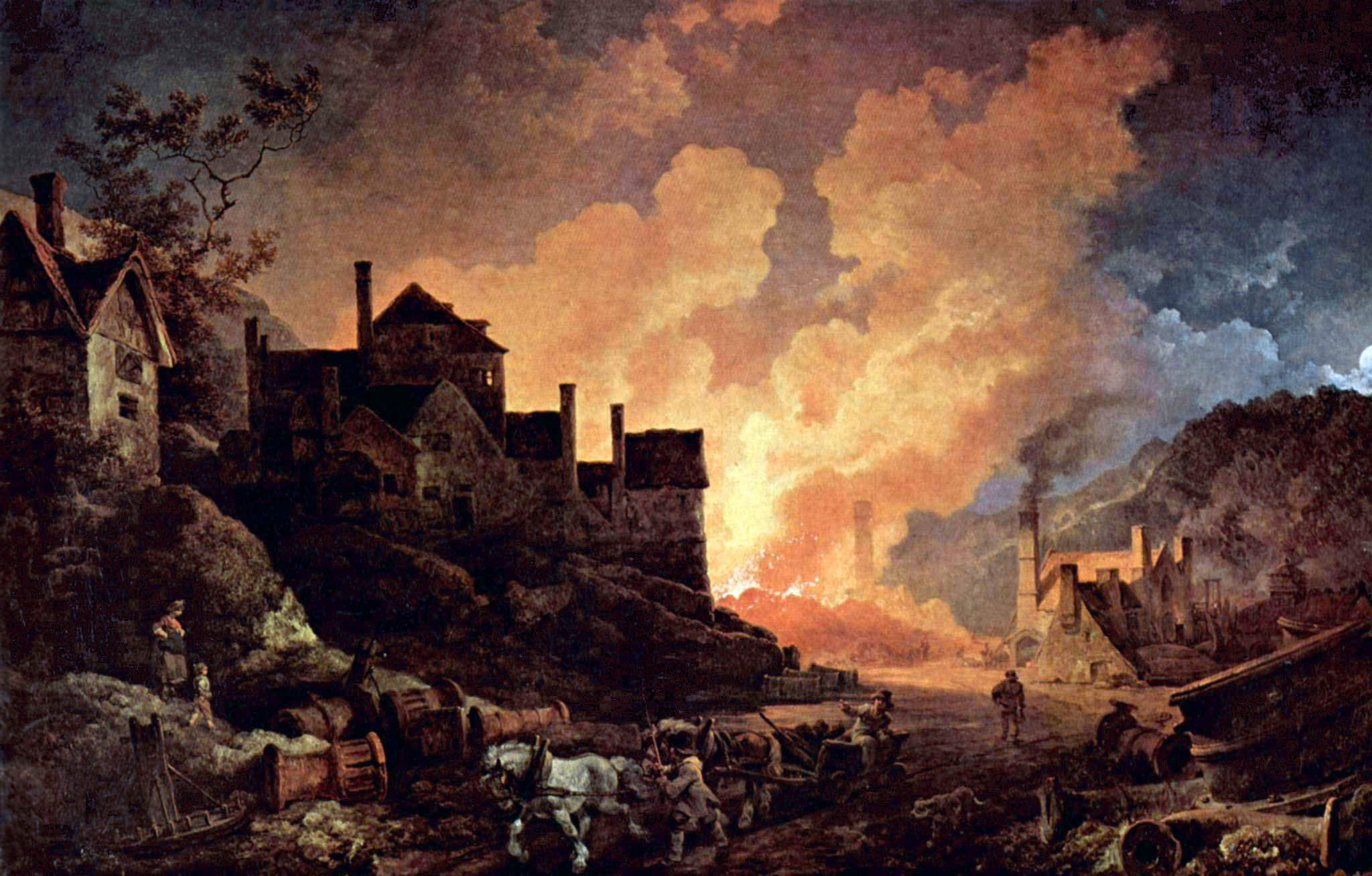 Pintura al óleo en la que se representa al poblado de Coalbrookdale (Inglaterra), considerado una de las cunas de la Revolución Industrial. Fue realizada por el artista Philip James de Loutherbourg en 1801