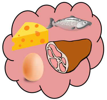 huevo, queso, carne, pescado