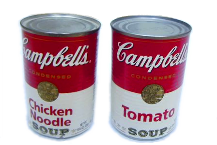 Latas de conserva marca Campbell (obra de Warhol)