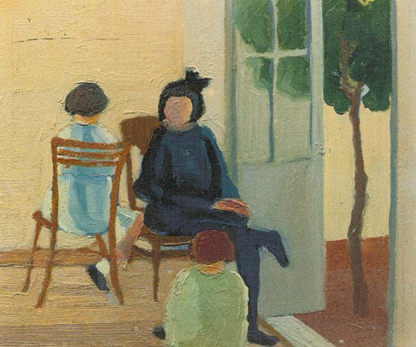 Tres niñas del 1900 leyendo un cuento