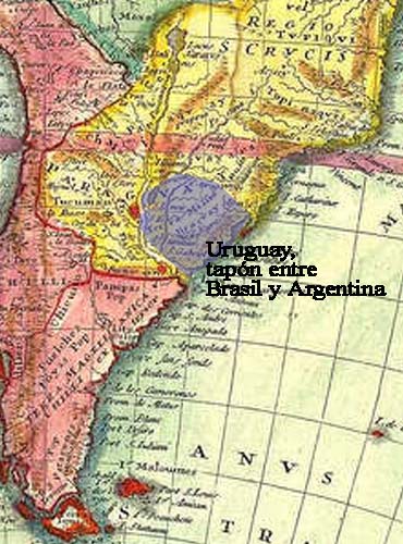 Mapa de Uruguay como "estado tapón"