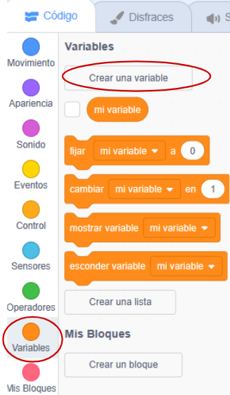 Crear una variable