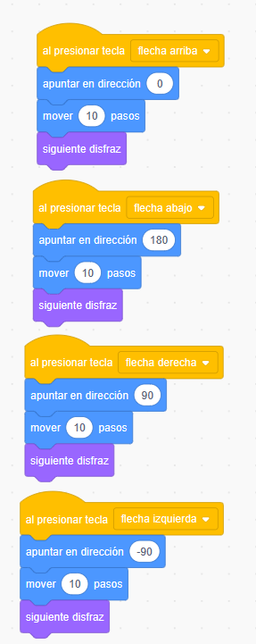 Movimiento con las flechas del teclado 2