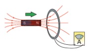 circuito bobiba y amperímetro, imán recto