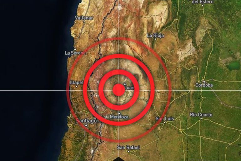 Imagen del movimiento telúrico acontecido en la cordillera de los Andes. Catalogado como 6.4 en la escala de Ritchter.