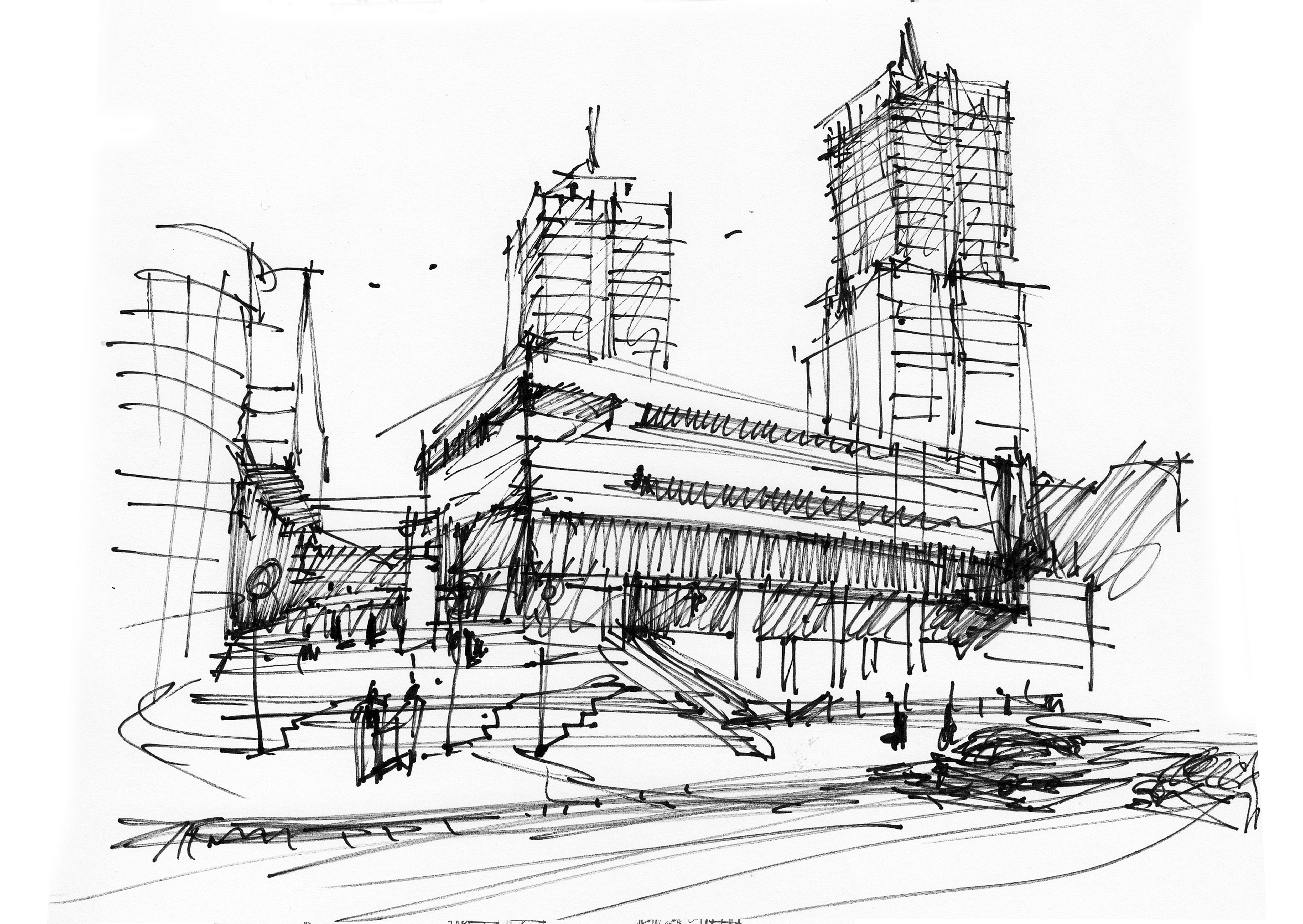 Croquis del WTC de Montevideo