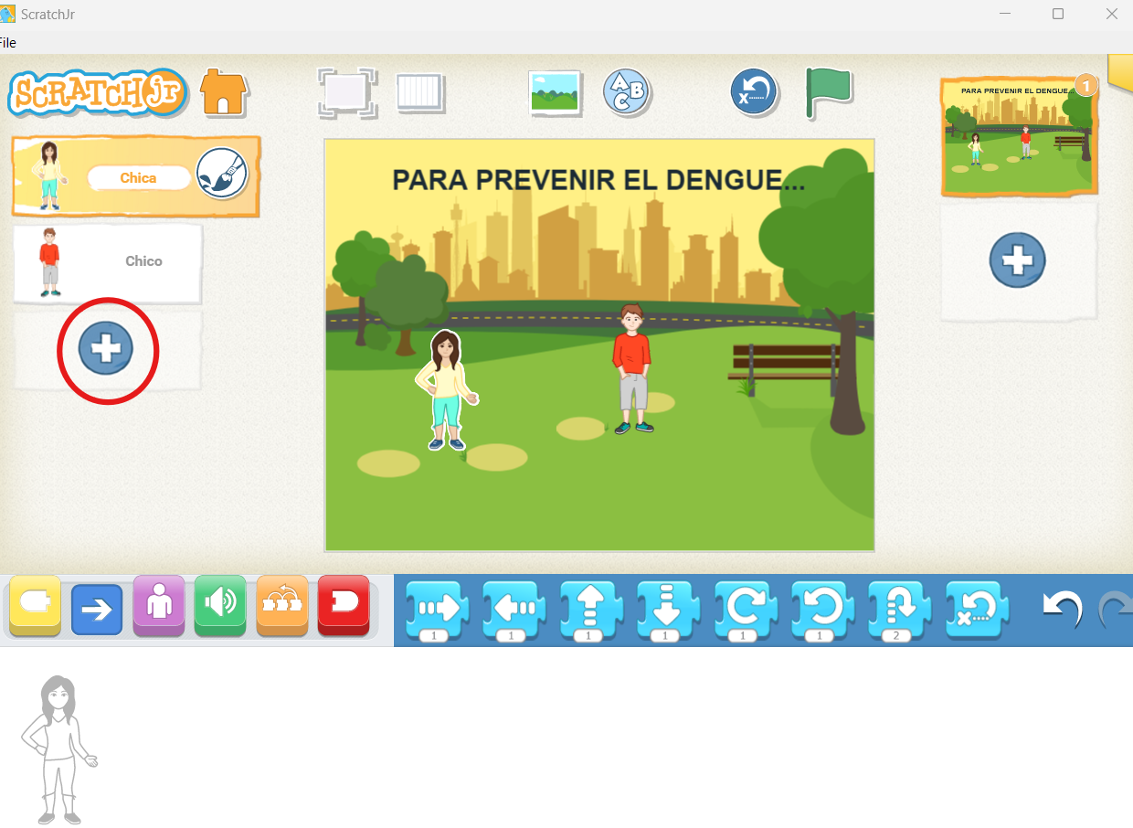 Elección de personajes en Scratch Jr.