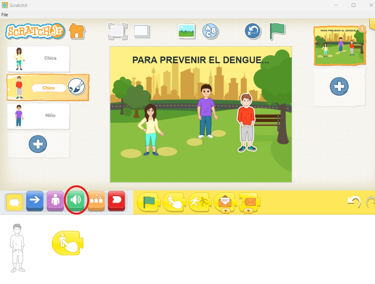 Bloques de sonido en Scratch Jr.