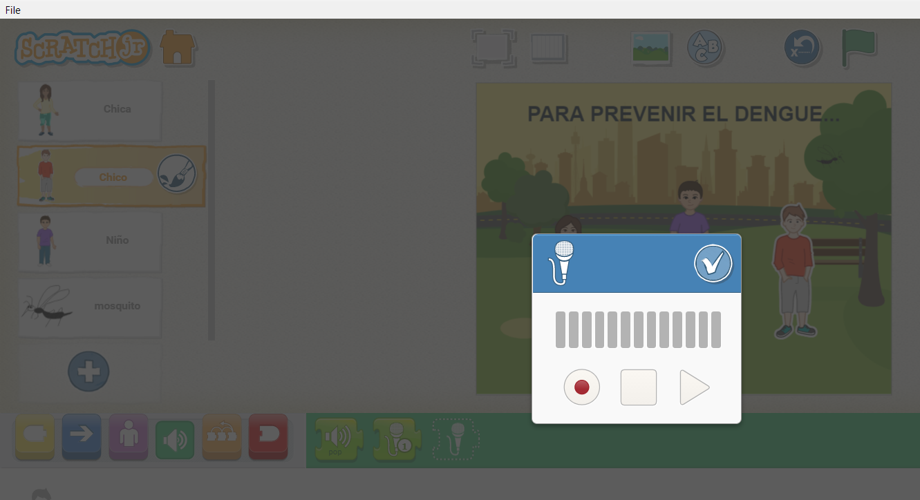 Grabación de sonidos en Scratch Jr.