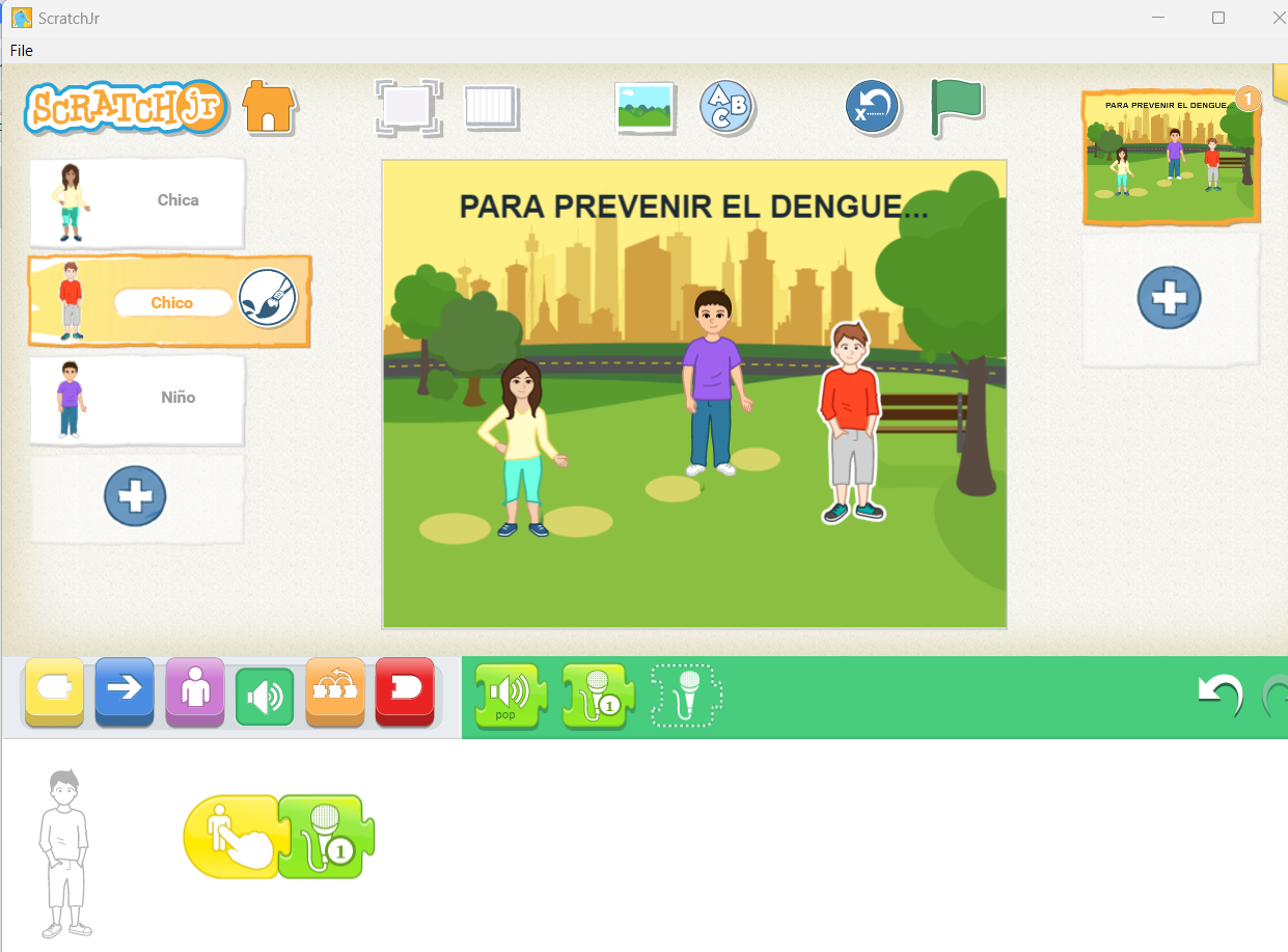 Programación de sonidos en Scratch Jr.