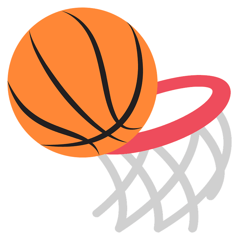Dibujo de pelota dentro de aro de basquetbol