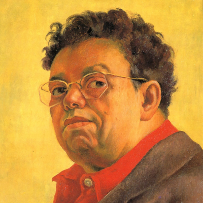 Autoretrato en pintura a color realizado por Diego Rivera