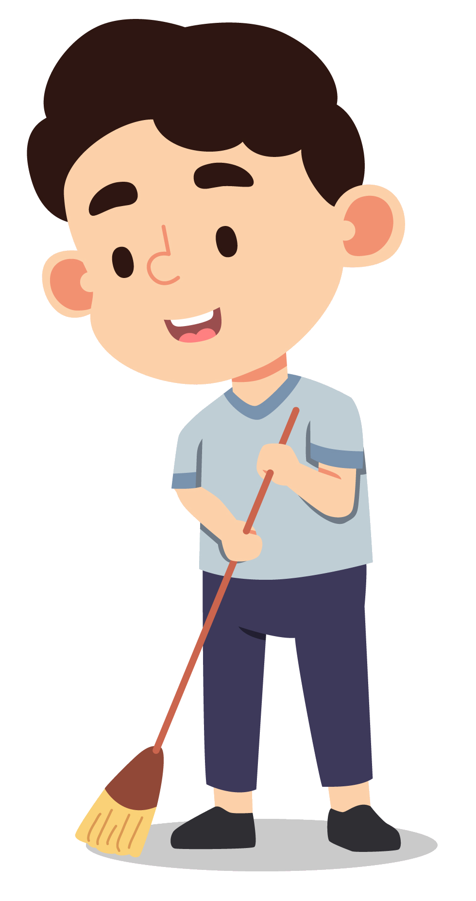 Niño limpiando