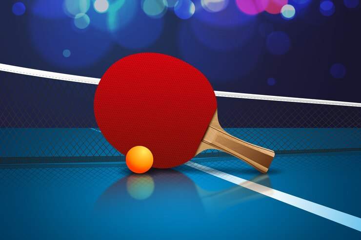 Paleta roja con pelotita de ping pong