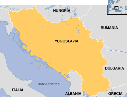 Mapa de Yugoslavia