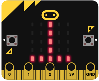 Placa microbit con línea perpendicular