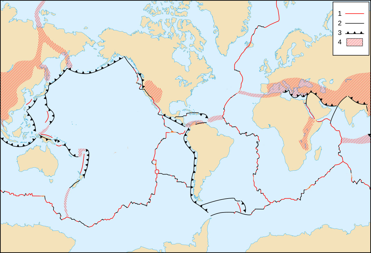 Mapa de placas tectónicas