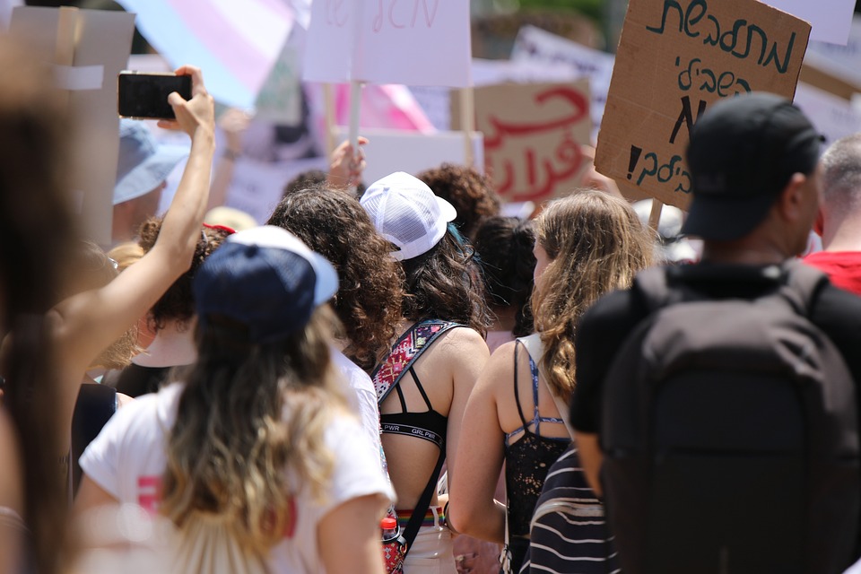 Marcha de mujeres. Posiblemente en Día Internacional de las Mujeres (8M)