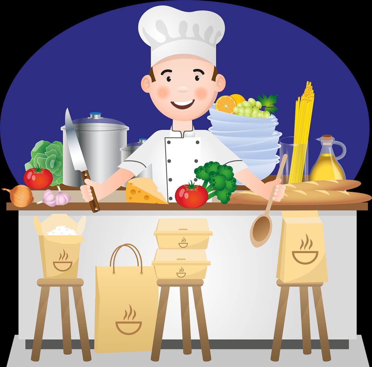 A chef ready to cook