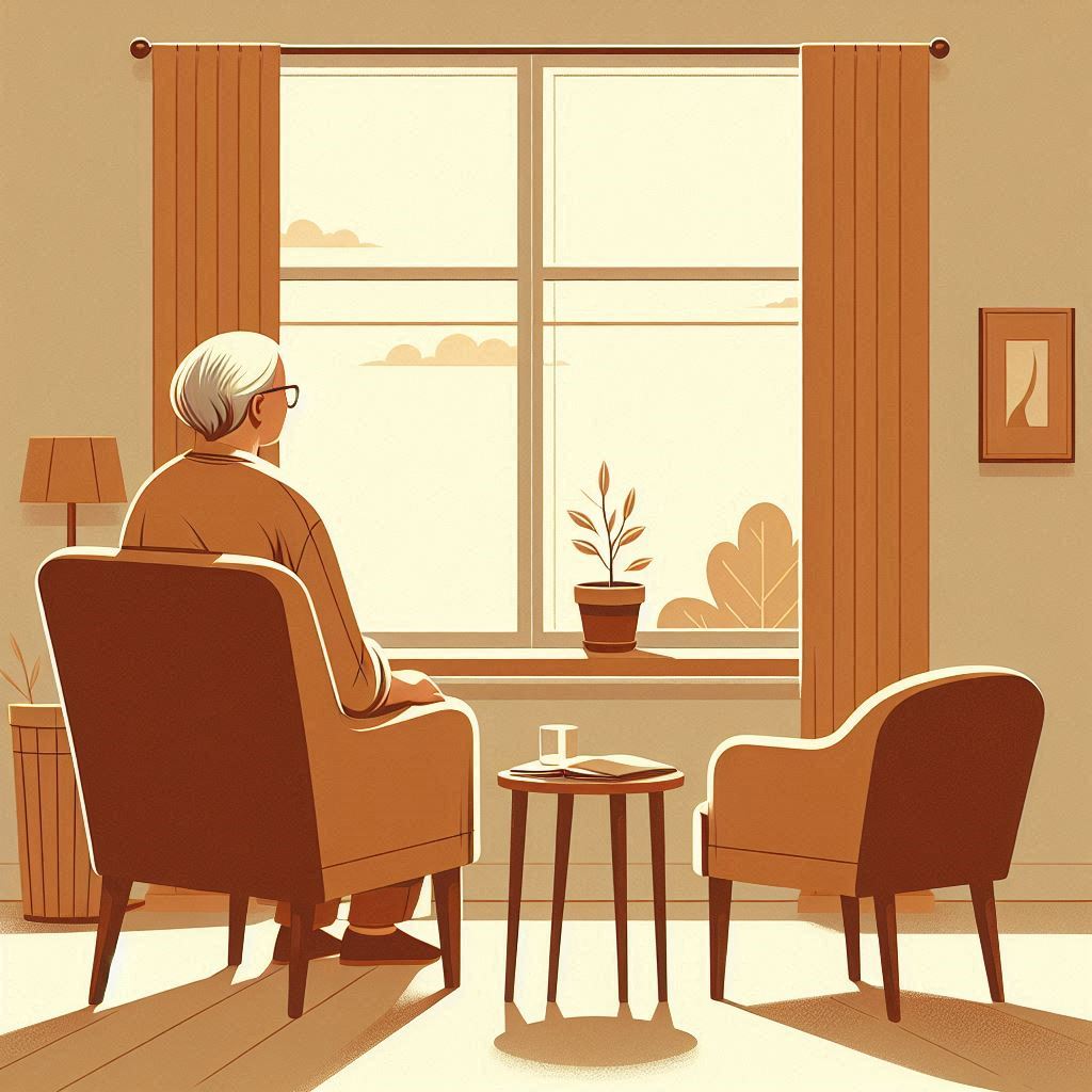 abuela sentada en sillón