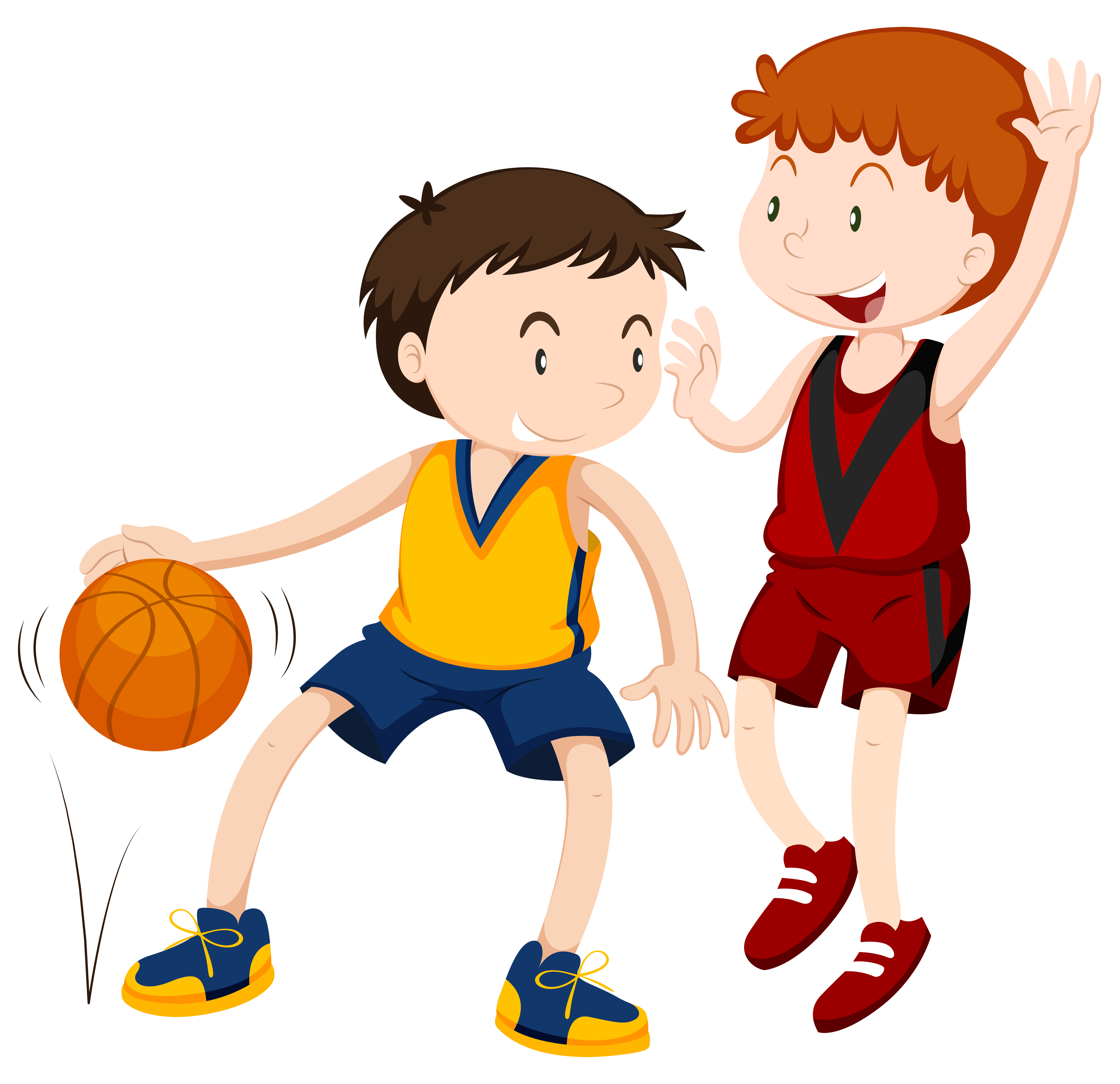 Niños jugando básquetbol