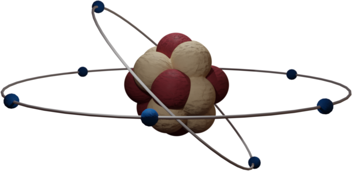 Representación conceptual de un átomo de oxígeno.