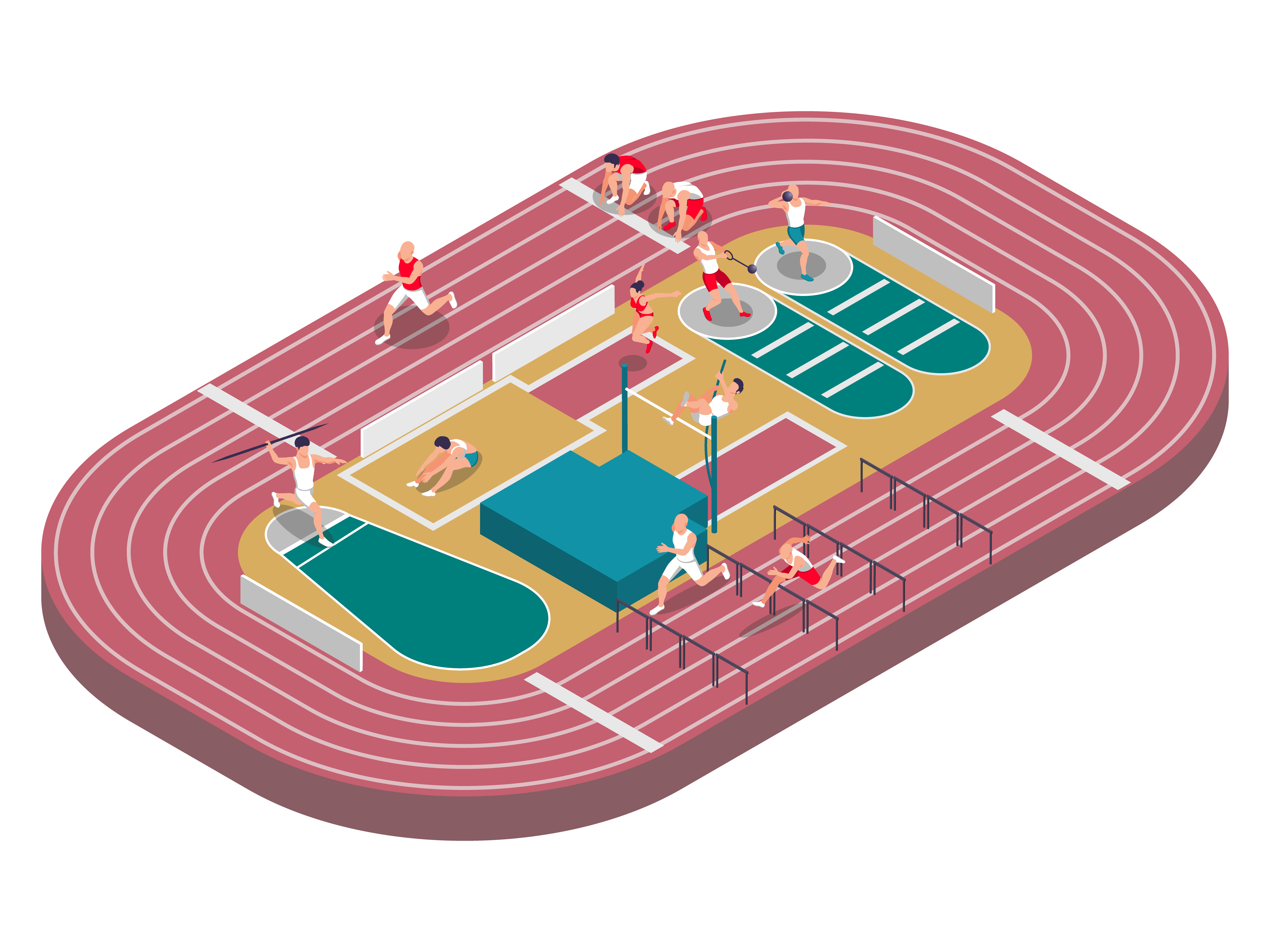 Ilustración de pista de atletismo