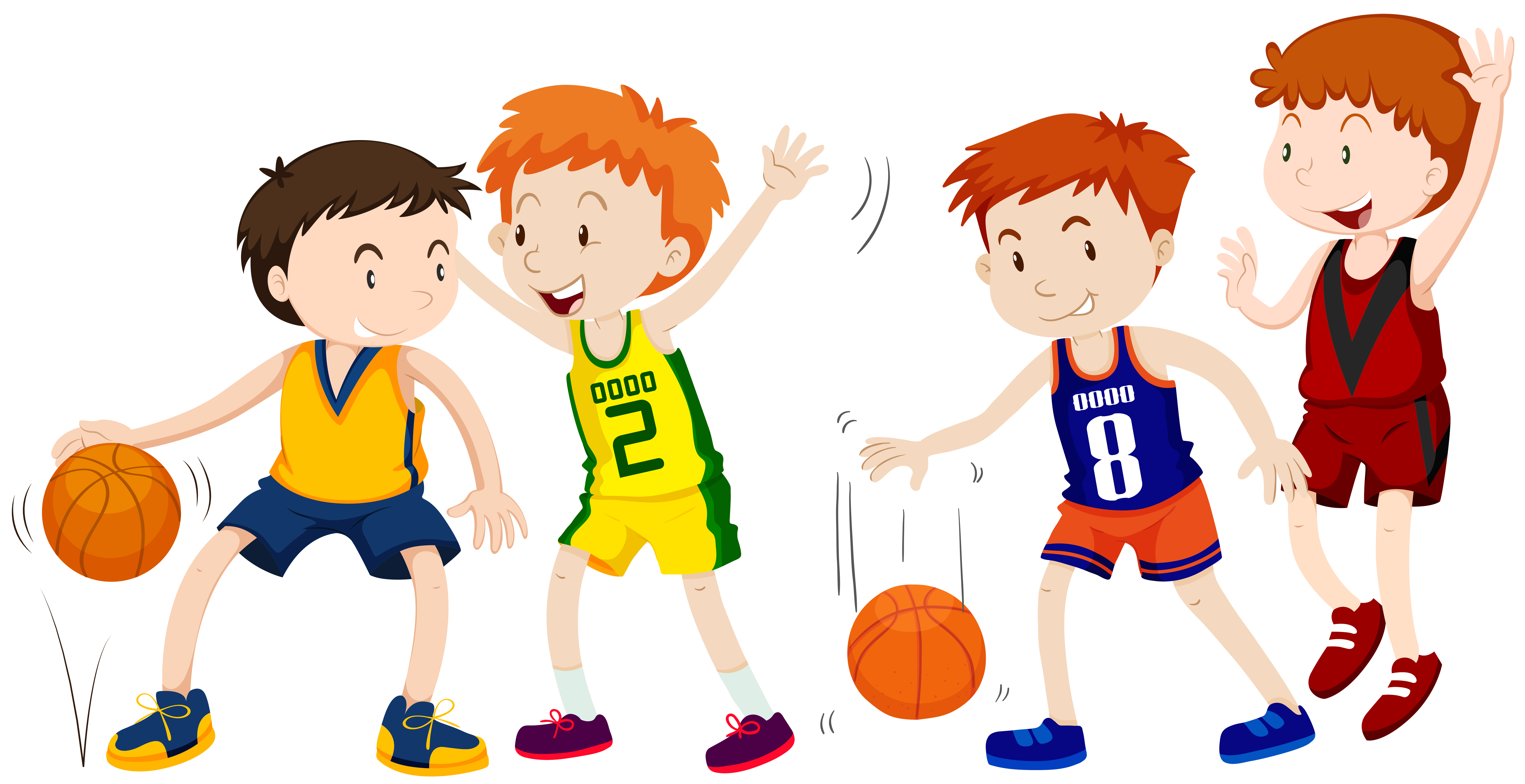 NIÑOS JUGANDO BÁSQUETBOL