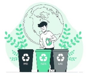 Ilustración de una persona reciclando 