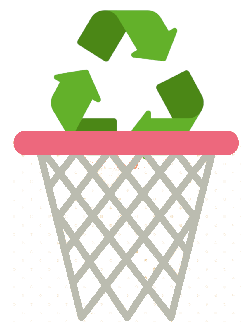 aro de basquet con símbolo de reciclaje