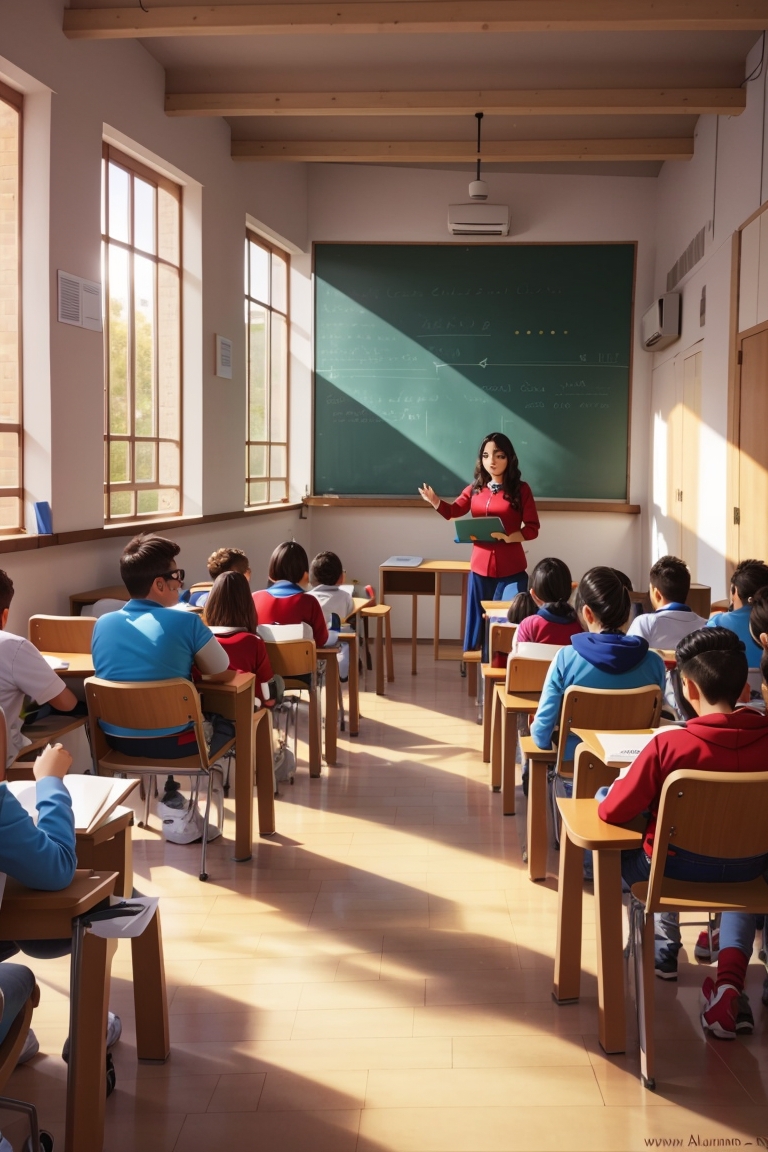 Estudiantes en un aula. 