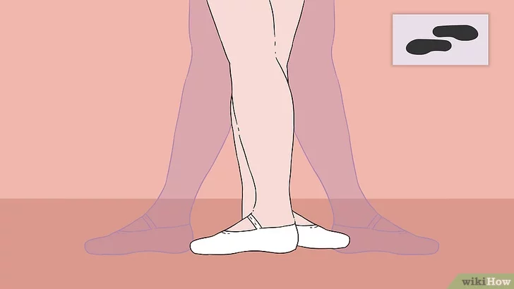 Dibujo de tercera posición de pies en ballet