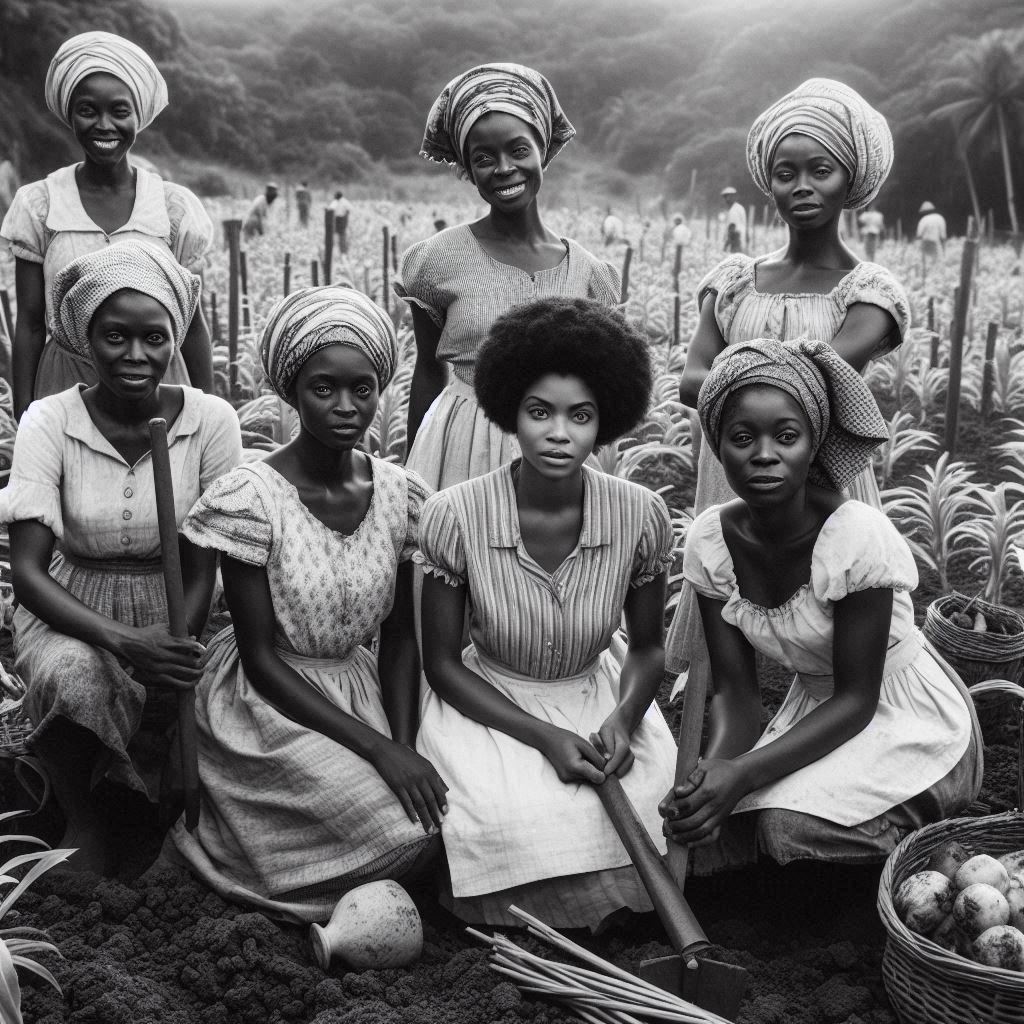 mujeres afro trabajando en el campo