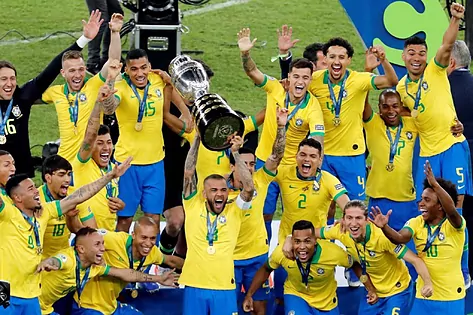 La selección de Brasil, ganadora de la Copa América 2020.PAULO WHITAKEREFE