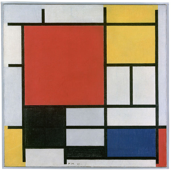 Análisis: Piet Mondriaan. Composición con plano grande en rojo, 1921