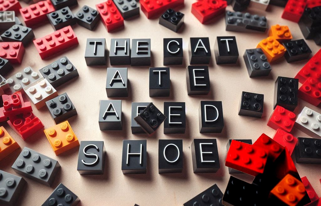 It shows lego blocks around a basket