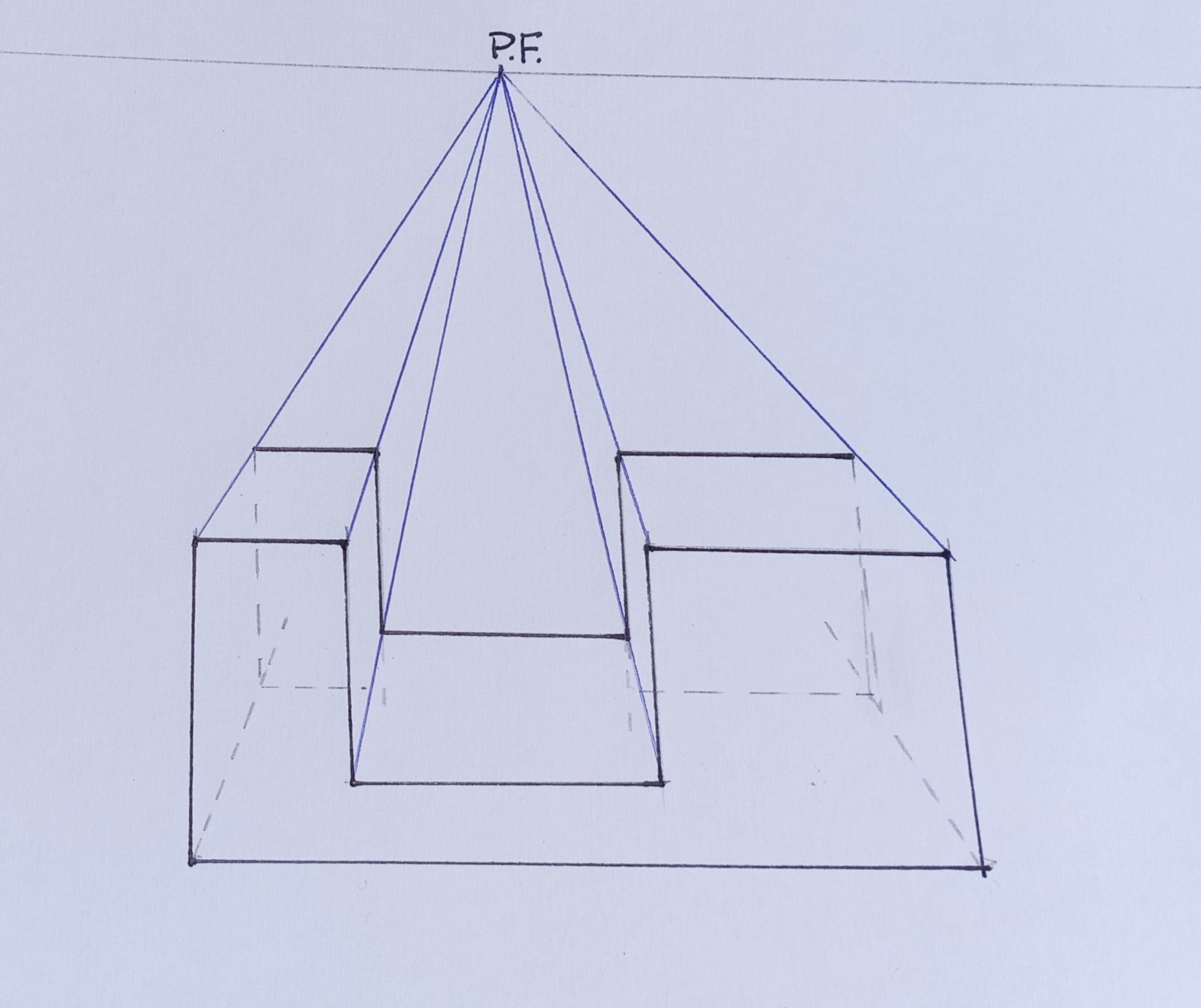 Dibujo con un punto de fuga 