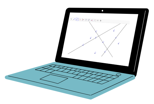 Puntos y rectas en Geogebra en computadora