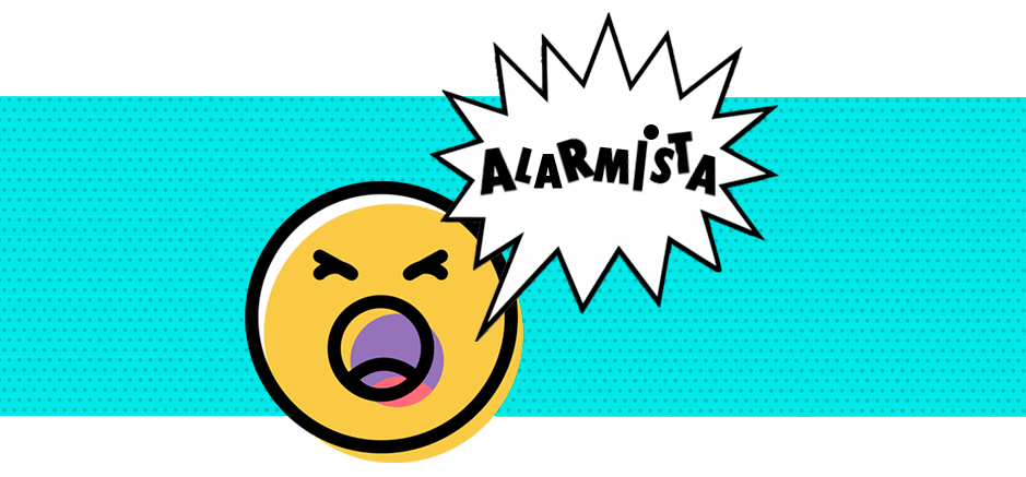 Emoji gritando "Alarmista"