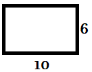 Rectángulo de diez centímetros por seis centímetros.