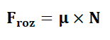 Ecuación para poder determinar el módulo de la fuerza rozamiento