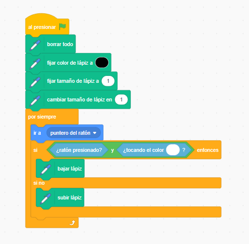 Programación del juego de Scratch