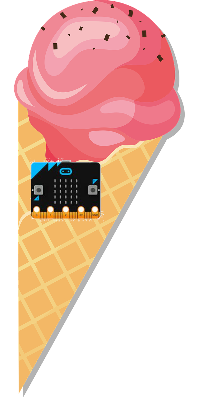 helado con placa Micro:bit