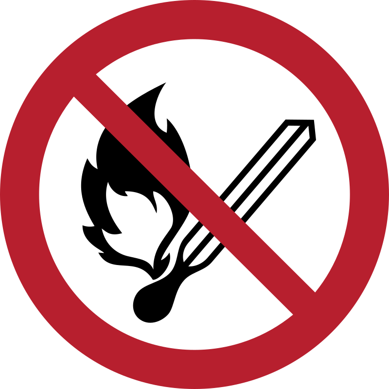Prohibition sign P003: No Fire, No Smoking