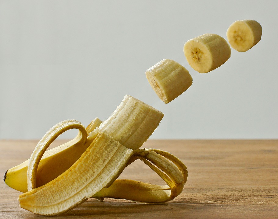 Banana dividida en porciones