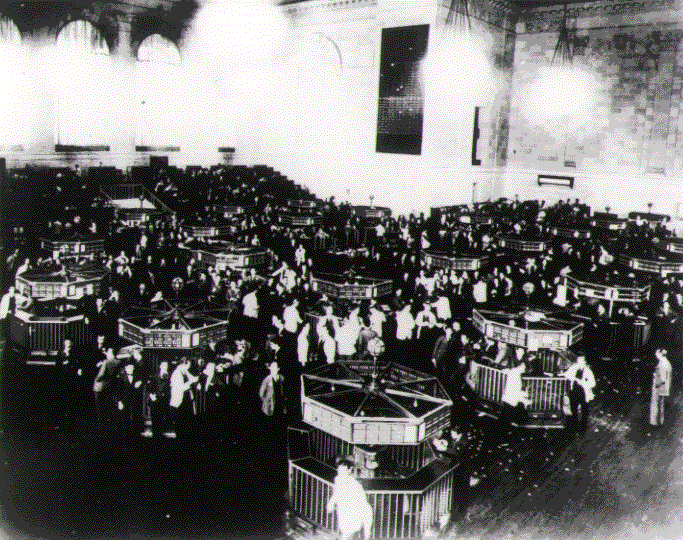 la bolsa de Nueva York de 1930, después del colapso de 1929.