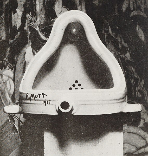 Obra de Marcel Duchamp, la fuente. En realidad es un urinario firmado con el seudonimo R. Mutt